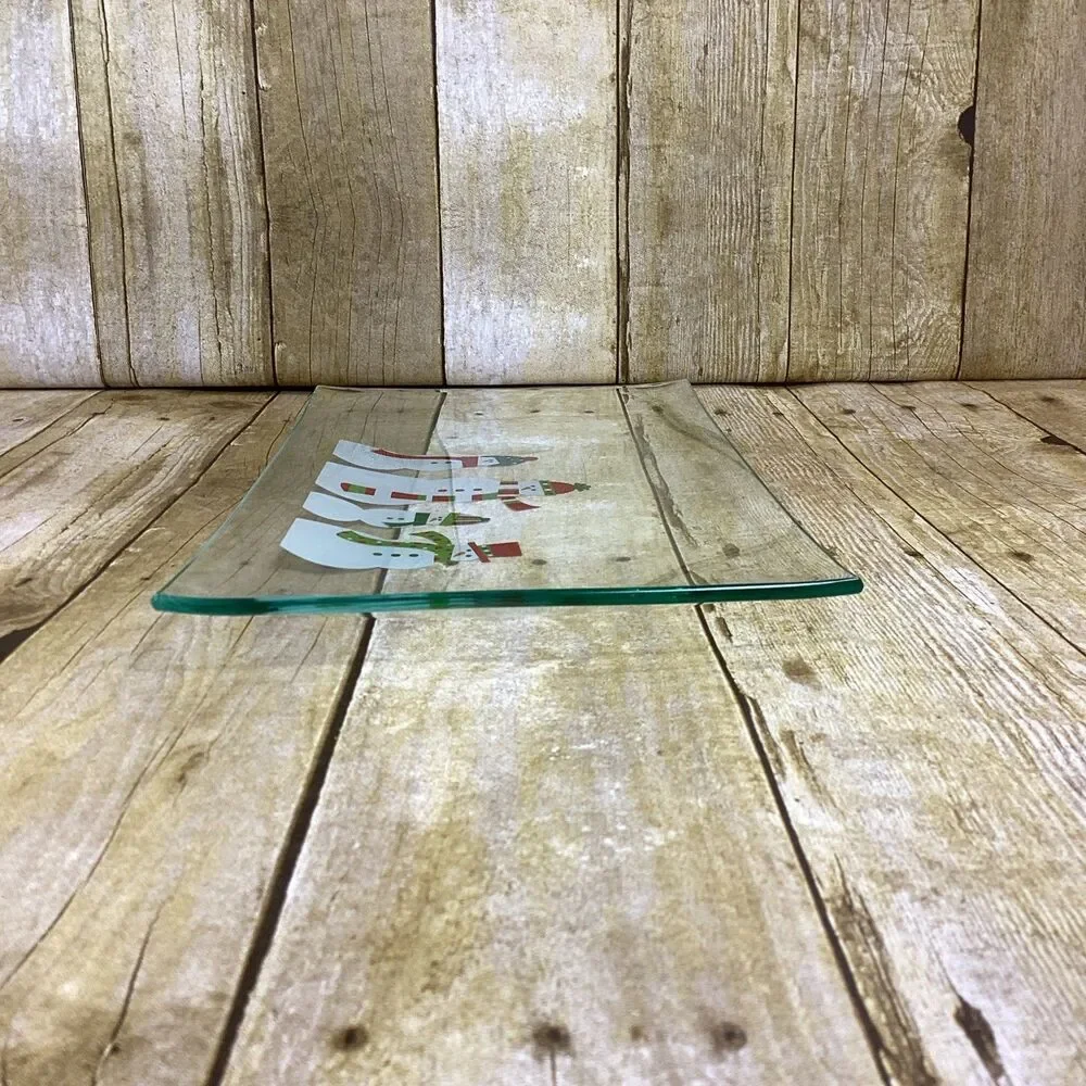 Pampered Chef Snowmen Rectangular Platter #2821 New In Box Christmas Decor
